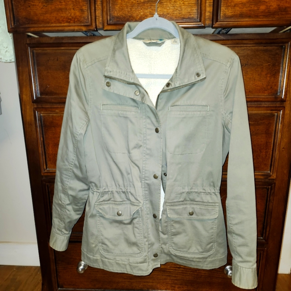 L.L. Bean | Sage Green Sherpa Lined Jacket